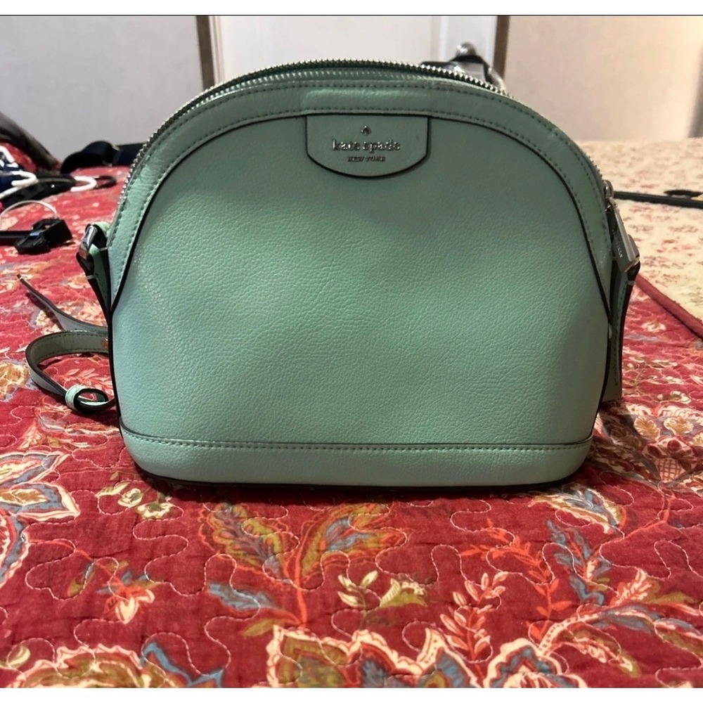 Kate Spade New York Mint Green Pebbled Leather Dome Crossbody Bag